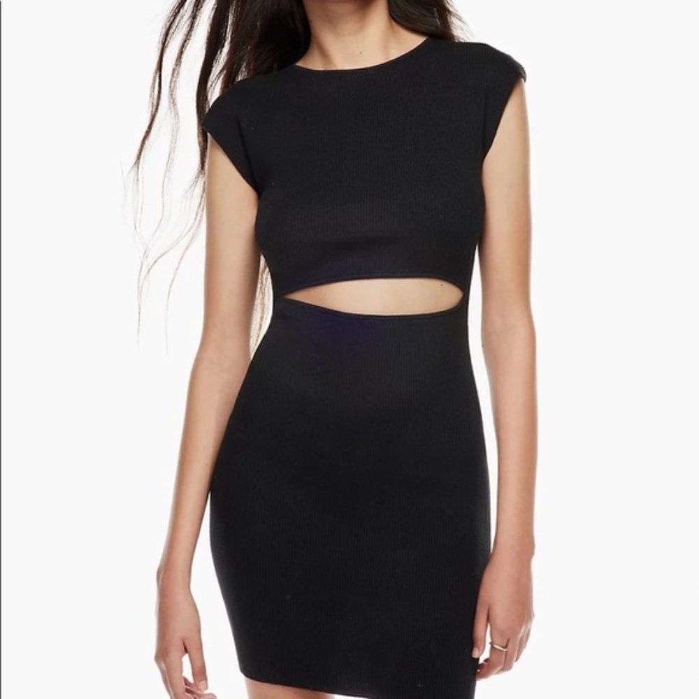 Aritzia Wilfred Free Cut-Out Knit Mini Dress